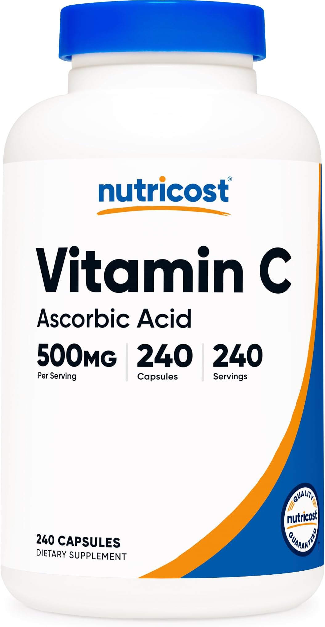 Vitamin C 500mg, 240 Capsules, Vegetarian, Gluten Free & Non-GMO