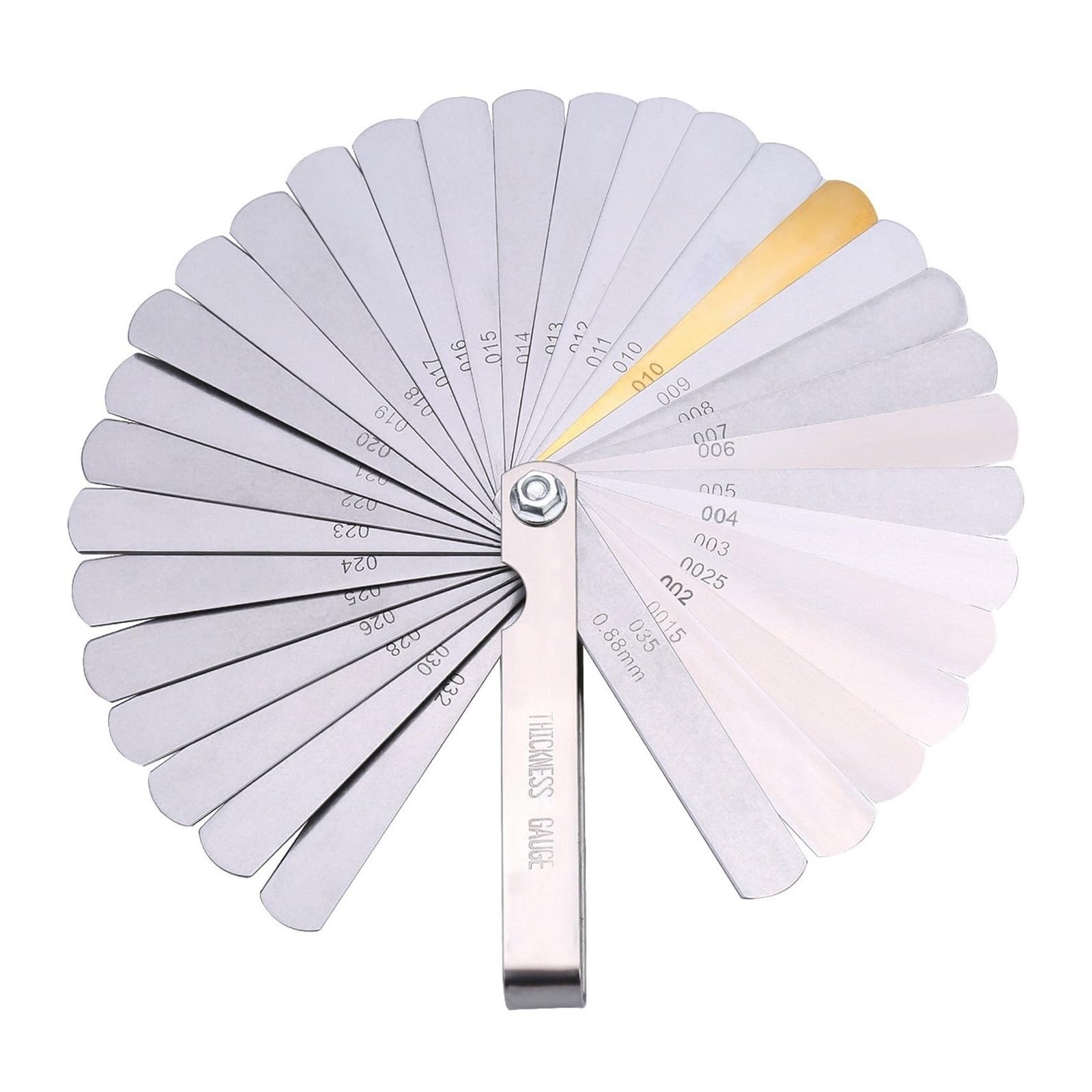 Cfwwsaq One Color Feeler Gauges, 32 Blades Steel Feeler Gauge Dual Marked Metric And Measuring Tool
