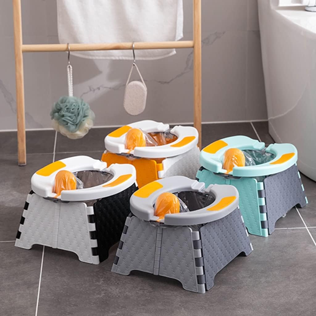 Car Toilet Seat Outdoor Foldable Little Boys and Girls Car Potty, Camping Portable PP Urinal Tool, Suitable for 1-6 Years Old, Load-Bearing 50kg (Color : Gray, Size : 22 * 23 * 15cm)