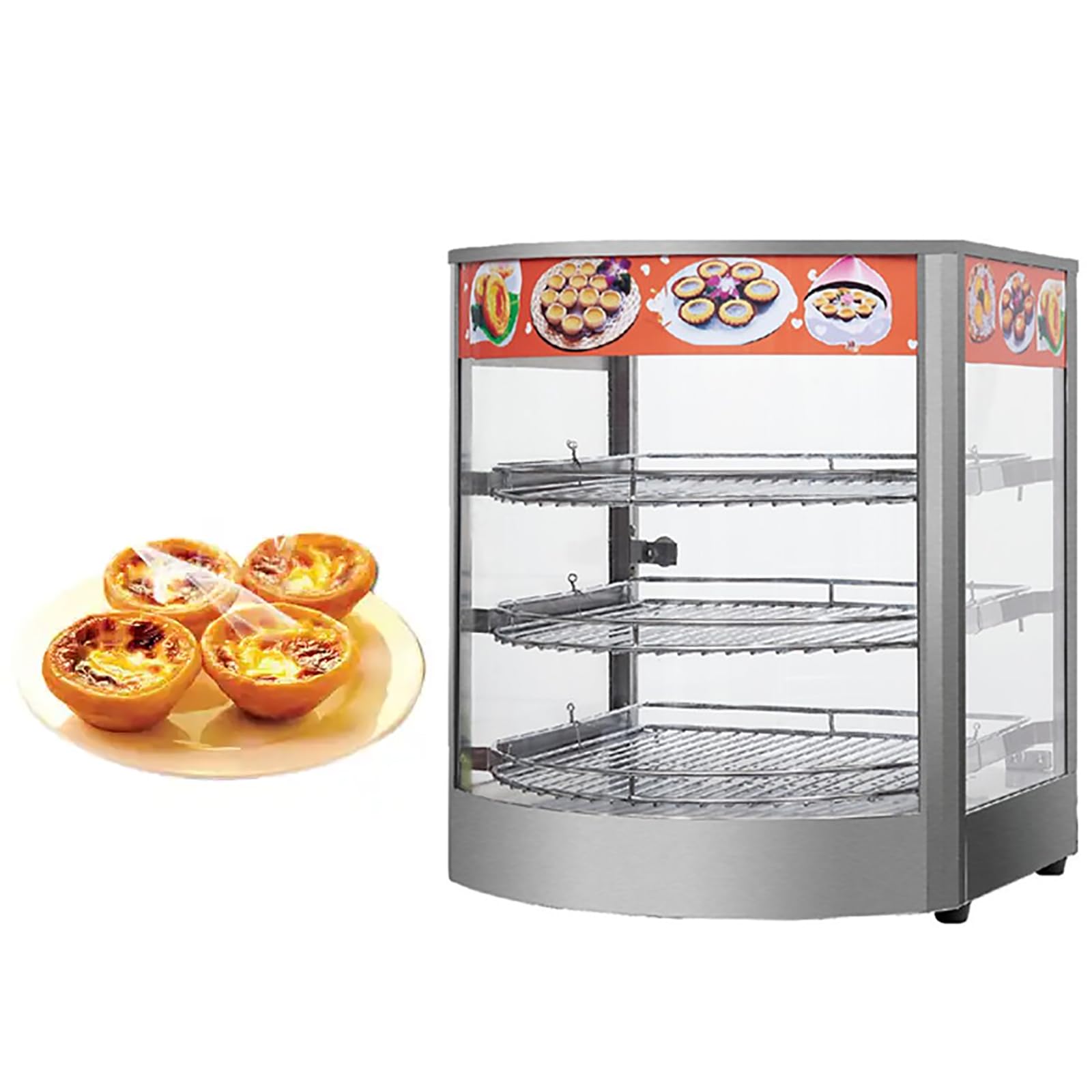 Réchauffeur de nourriture, chauffe-pizza à 3 niveaux, armoire isolée pour un chauffage uniforme, idéal pour les buffets et les dépanneurs