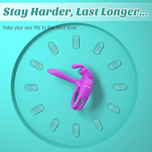 Miniatura 5 de Anillo vibrador para pene juguetes sexuales para parejas y mujeres - Vibrador de pene con vibradores de clítoris de conejo, manga de juguete para