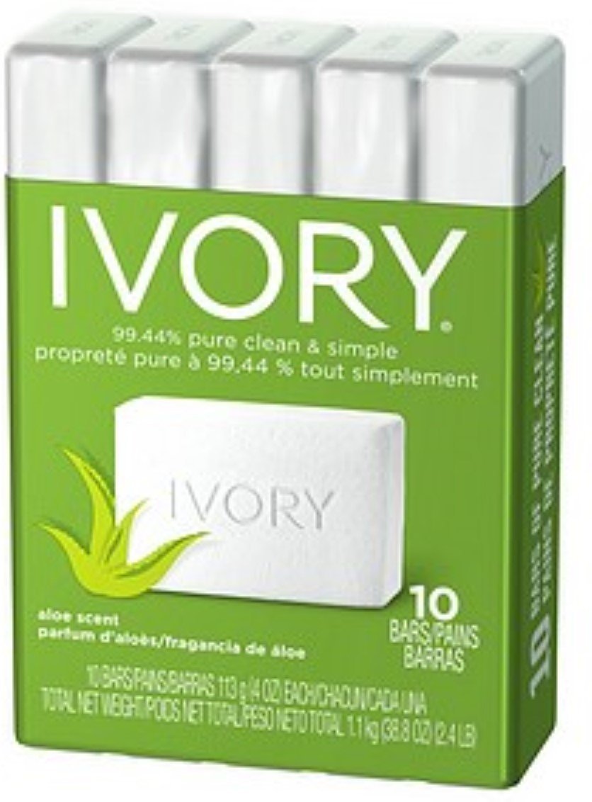 Ivory Bar Soap, Bath Size, Aloe 10 ea (Pack of 5) Beauty