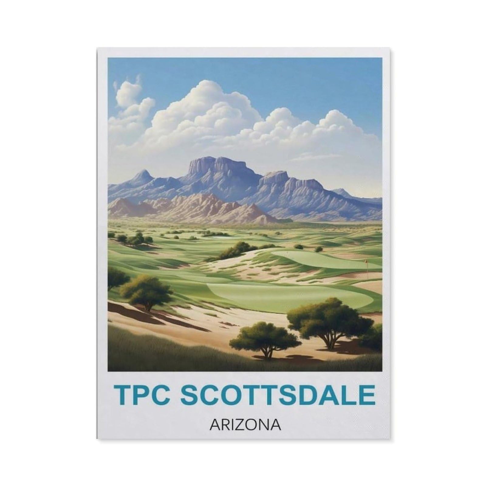 BEAYODKP Diamond Painting Kits for Adults and Kids，Tpc Scottsdale Arizona Vintage Travel Posters，Full Drill Round Rhinestone Paint with Diamonds（50 x 60 cm/19.68 x 23.62 inches）-CB72