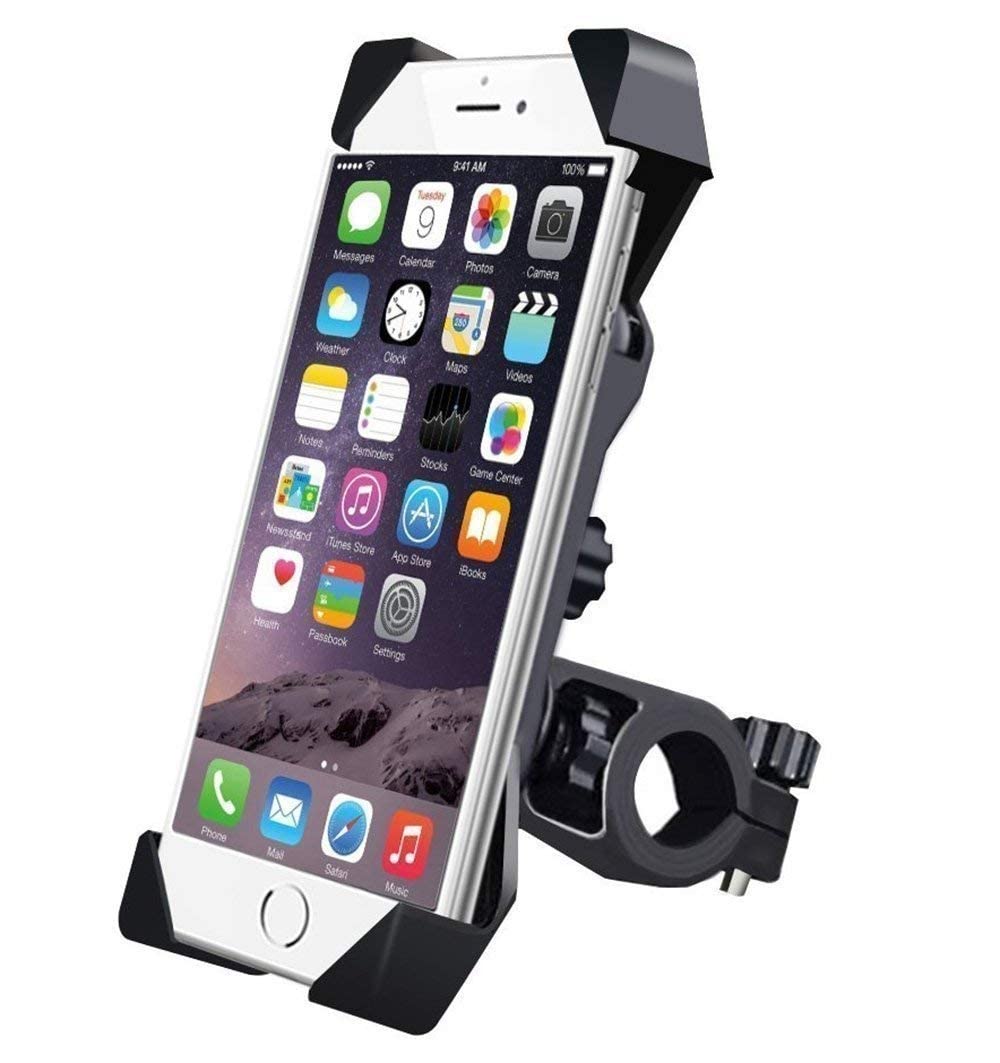 NKC Universal 360 Degree Adjustable Mobile Phone Holder for Bicycle | Bike | Motorcycle | Ideal for Maps | Navigation | Charging - Multicolour