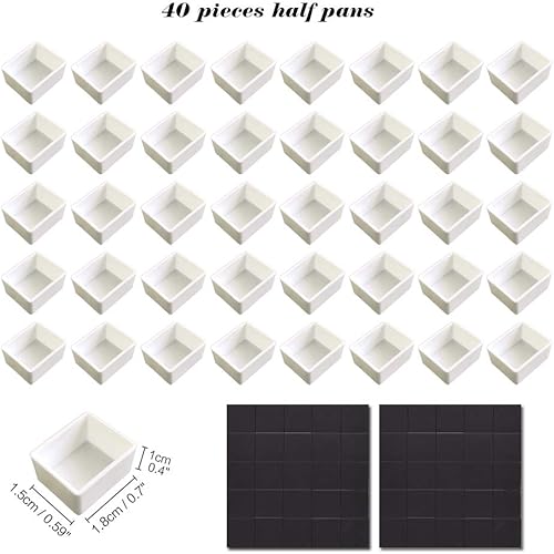 Miniatura 6 de Caja de lámina de viaje para paleta de acuarelas con 40 recipientes vacíos con tira de imán
