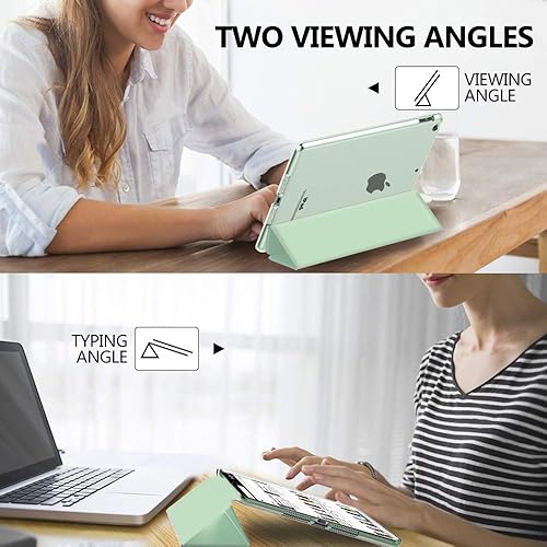 Miniatura 4 de MoKo - Funda compatible con iPad 2019, fina, ligera, inteligente, carcasa, cubierta de soporte con protector trasero traslúcido esmerilado