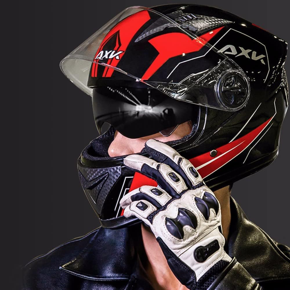 Casco Moto Integrale Flip-Up Retro – Certificato DOT/ECE, Visiera Doppia Antiappannamento, Taglie 54-62 Cm, Unisex!