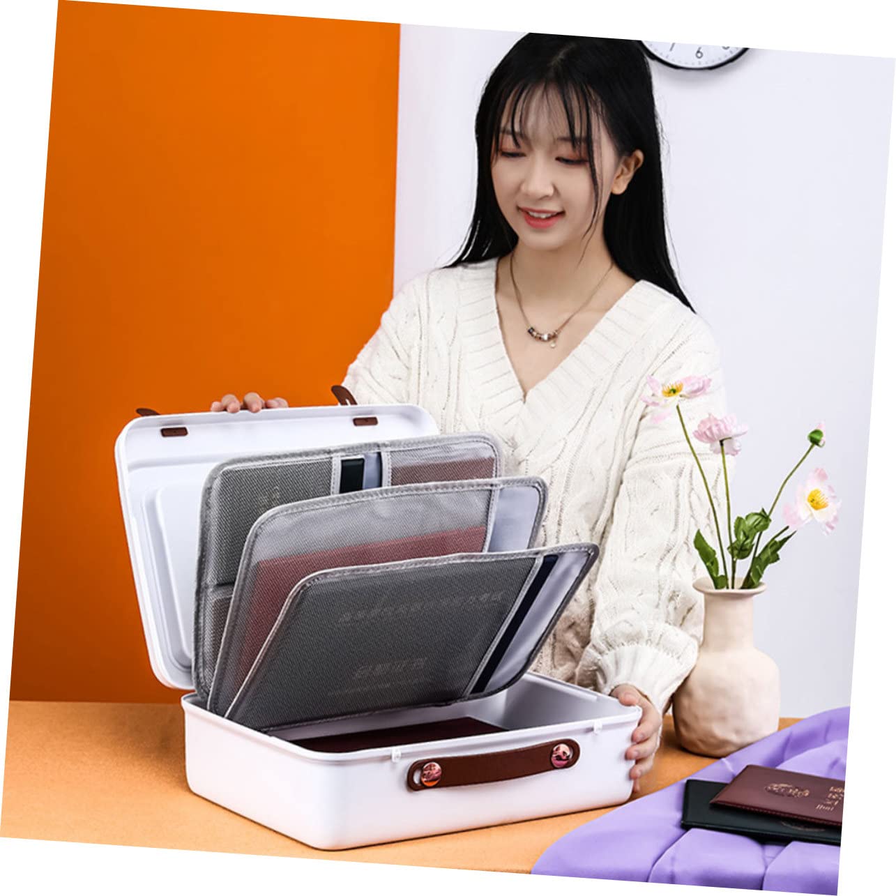 BESPORTBLE Bolsa De Almacenamiento De Identificación Para Viaje Organizador De Certificados Multicapa Caja Para Documentos y Pasaportes Para Hogar y Oficina Fabricada Material Duradero