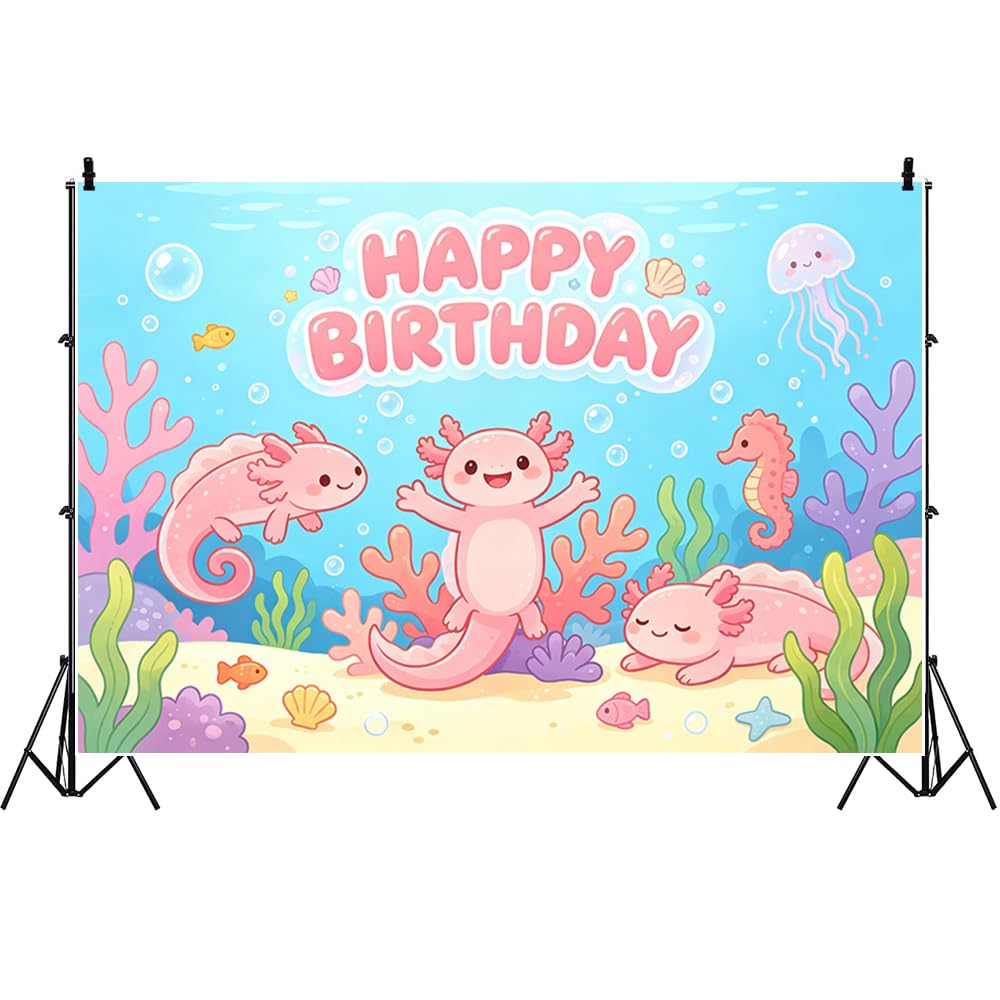 4,5 x 3 m Under The Sea Happy Birthday Banner sfondo oceano animali sotto il mare decorazioni a tema decorazioni per ragazzi ragazze 1 ° compleanno festa di compleanno compleanno baby shower