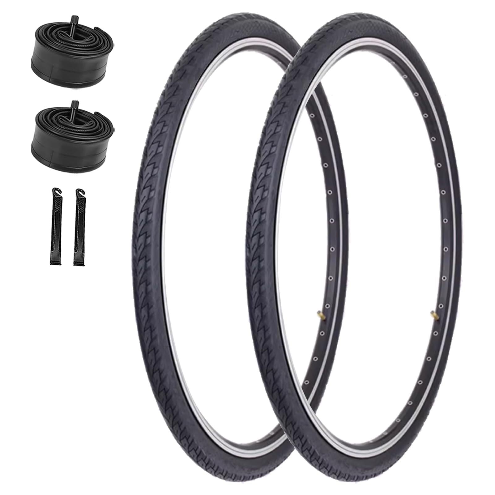 2PCS 700x38c(40-622) Opona Do Roweru Szosowego I Dętka Z 2 Łyżkami 700 38c(40-622) Akcesoria Zamienne Do Rowerów Opony Z Ochroną Przed Przebiciem 60TPI Do Jazdy Miejskiej