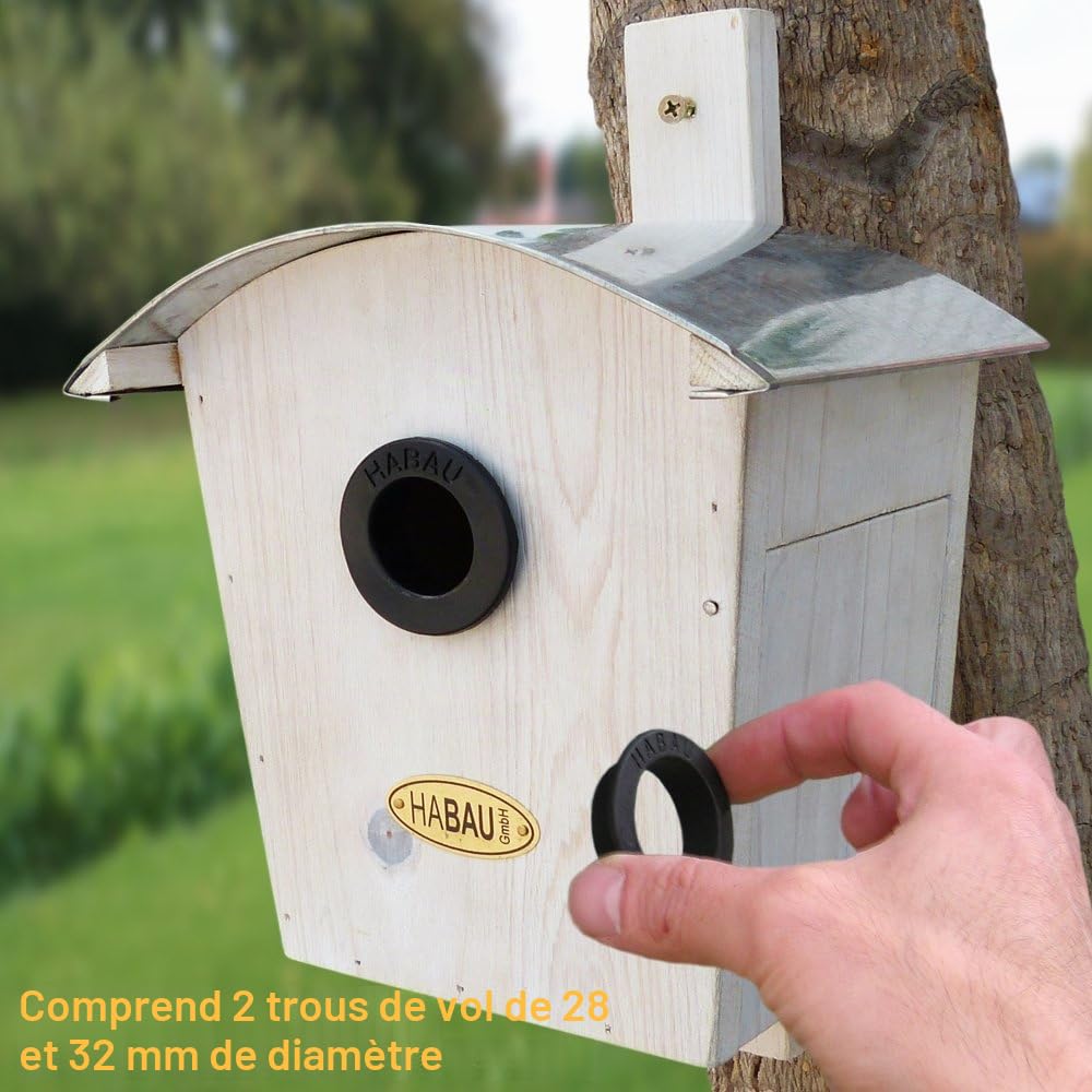 Habau 2963 Nichoir avec Toit Arrondi Blanc