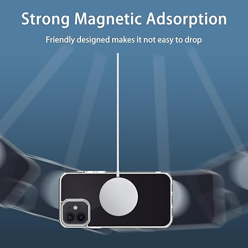 Miniatura 4 de Hsefo Funda magnética para iPhone 12 Mini, compatible con carga inalámbrica MagSafe, translúcida antiarañazos, a prueba de golpes, delgada,