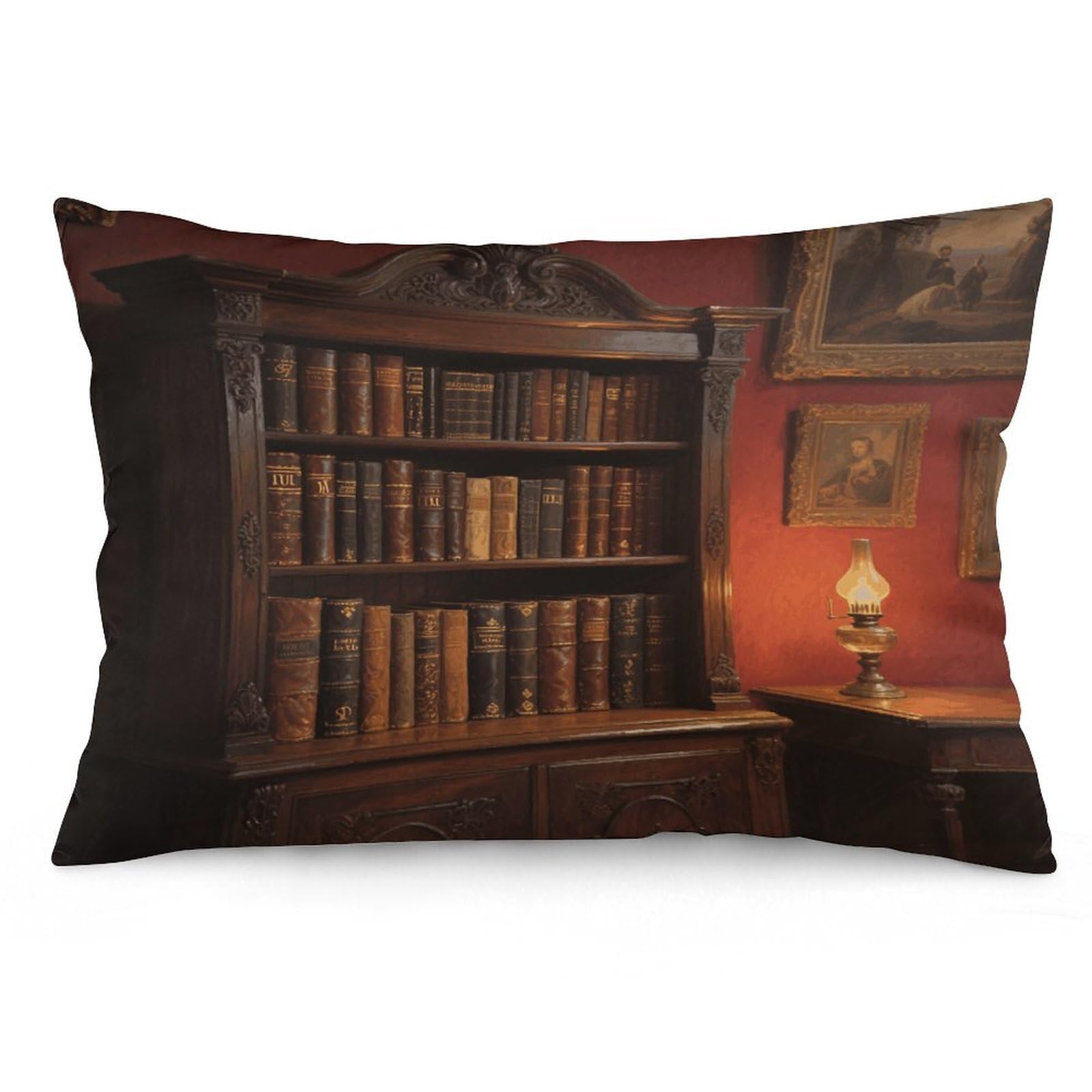 Bookshelf Throw Pillow Cover Soft Pillow Case Decorative Lumbar Pillow Cover Cozy Throw Pillowcase Polyester Rectangular Cushion Case Decor for Couch Sofa Bed