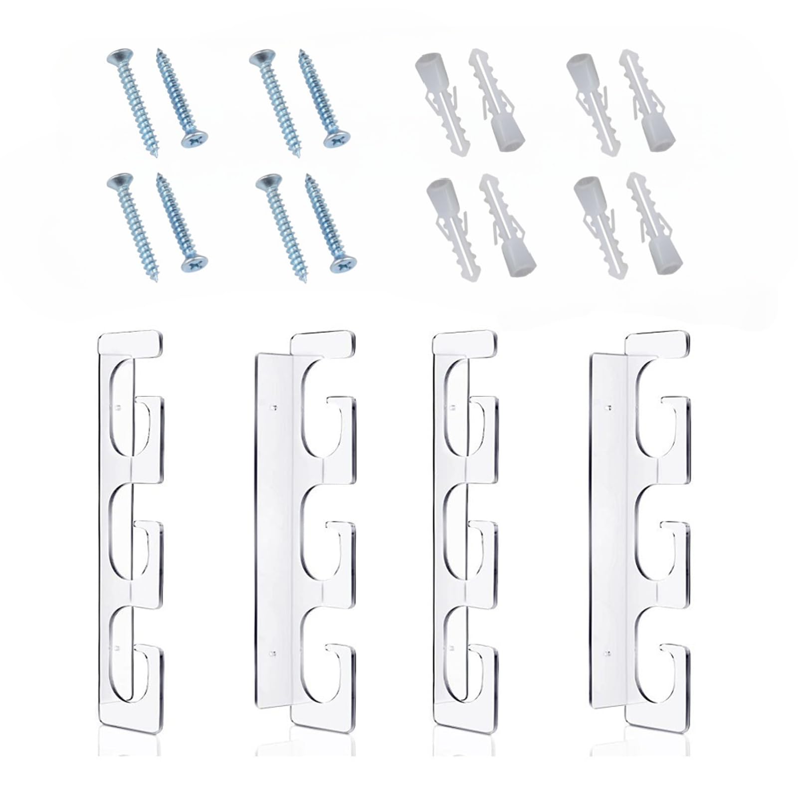 NPYQ Rod Holders Acrylic Wall Mounted Storage Rack for Fishing Pole Holds 6 Rods Garage Holder Holders