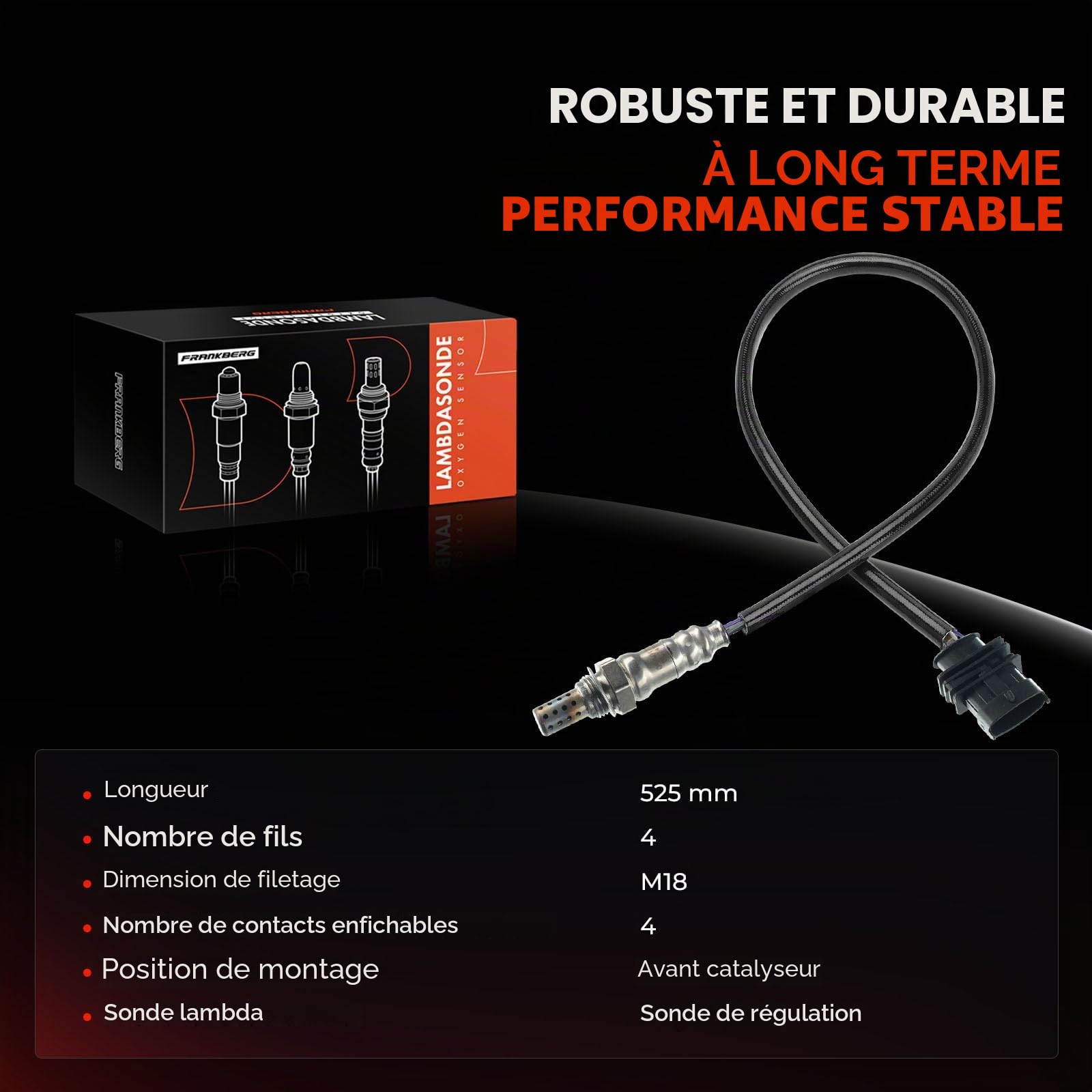 Frankberg Sonde lambda avant 250-24847 | Compatible avec: Circuit combiné, Corsa D S07, Astra J P10, Astra J Caravane P10, Corsa E X15