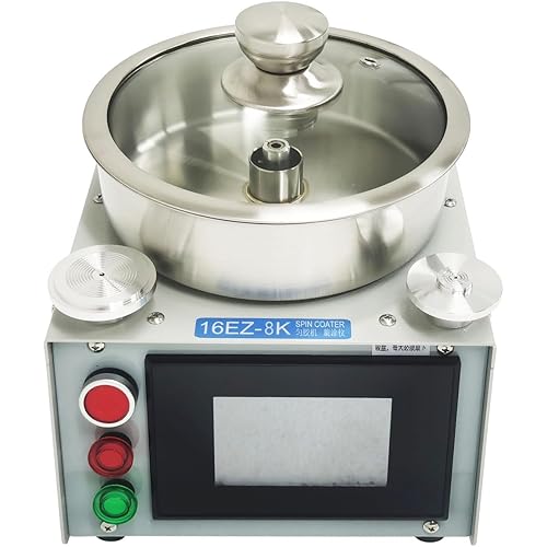 INTBUYING Laboratory Super Spin Coater, 150W 16EZ-8K Spin Processor Including Oil-Free Vacuum Pump, 25mm/50mm Vacuum Spin Chuck 110V, High-Speed Programmable Film Coating System for Lab & Industry