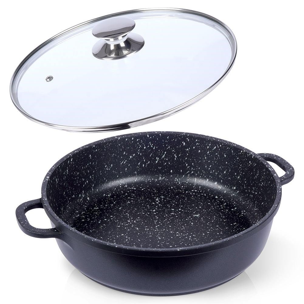 ORION Pfanne Bratpfanne GRANIT Schmortopf Schmorpfann 28 cm GRANDE Gas Induktion | Kochtopf Granitbeschichtung 28 cm Grande Gas
