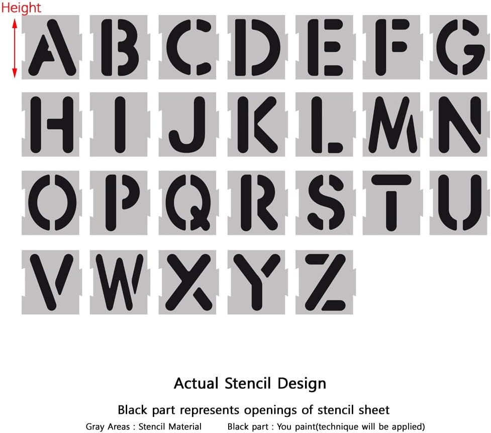 Alphabet Letter Stencils for Painting 26 PCS Letters Spray Painting Template (3"(7.6cm) Height)