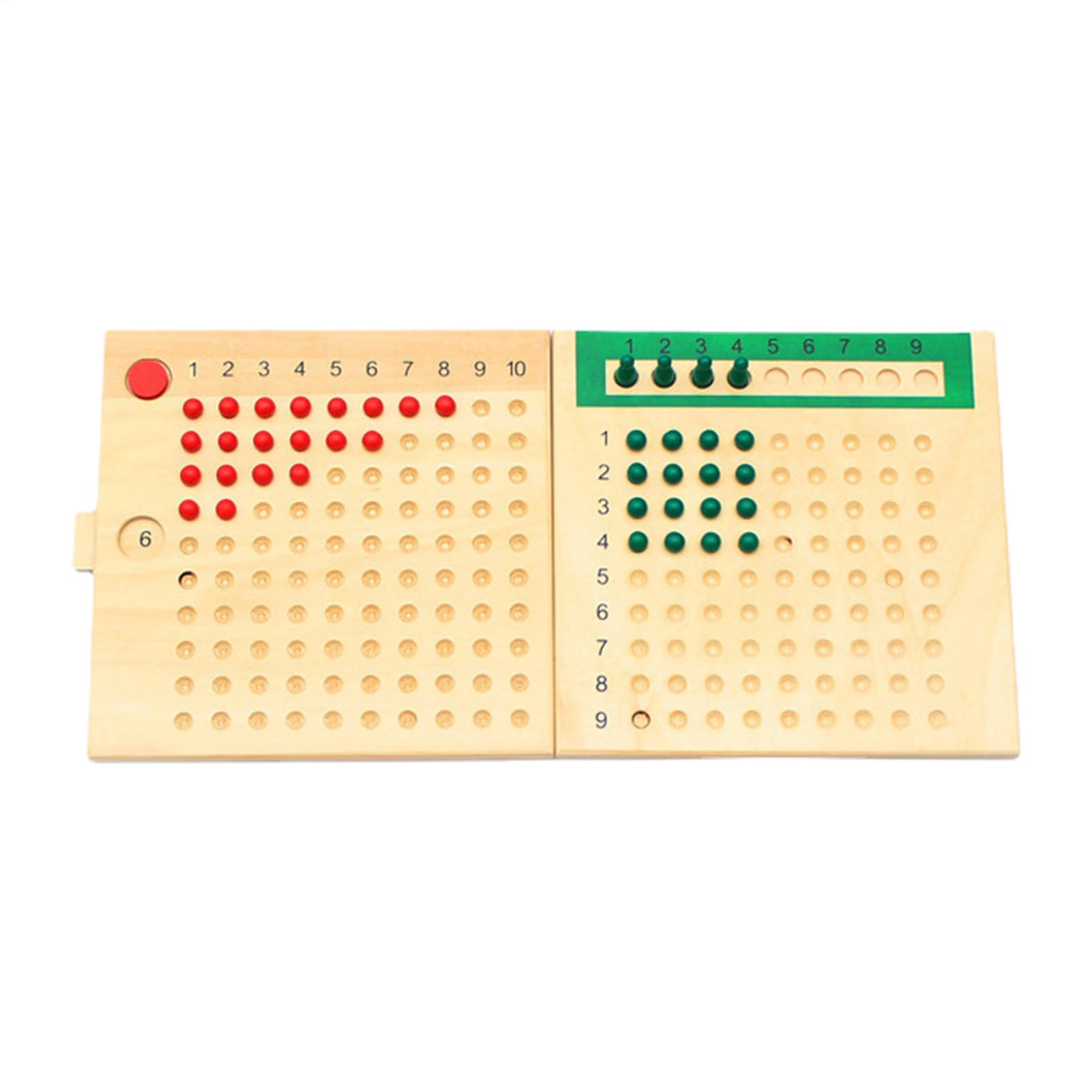 Multiplikationsbrett mit Divisionsbrett, Vereinfachte Version Multiplikationstafel Holz, Multiplikationstabelle Kinder, MontessoriLernen Spiel für Mathematische Manipulationen Kinderzählspielzeug