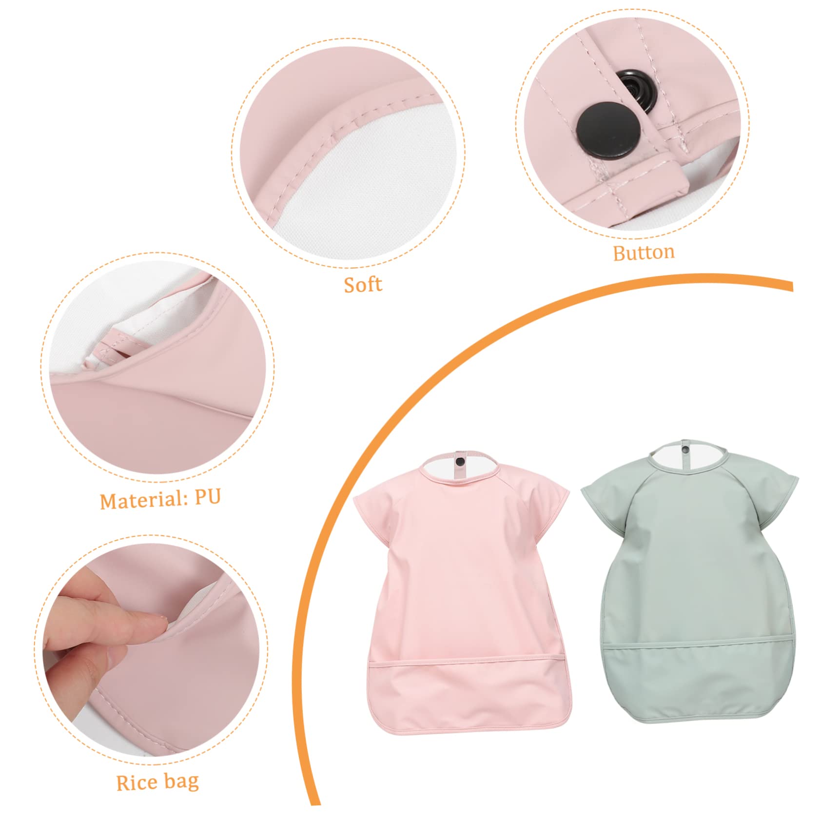 TOYANDONA 2 Piezas Ropa Cena Sin Mangas Para Comer De Pu Babero Para Alimentación Para Saliva Meses Delantal Para Bebe