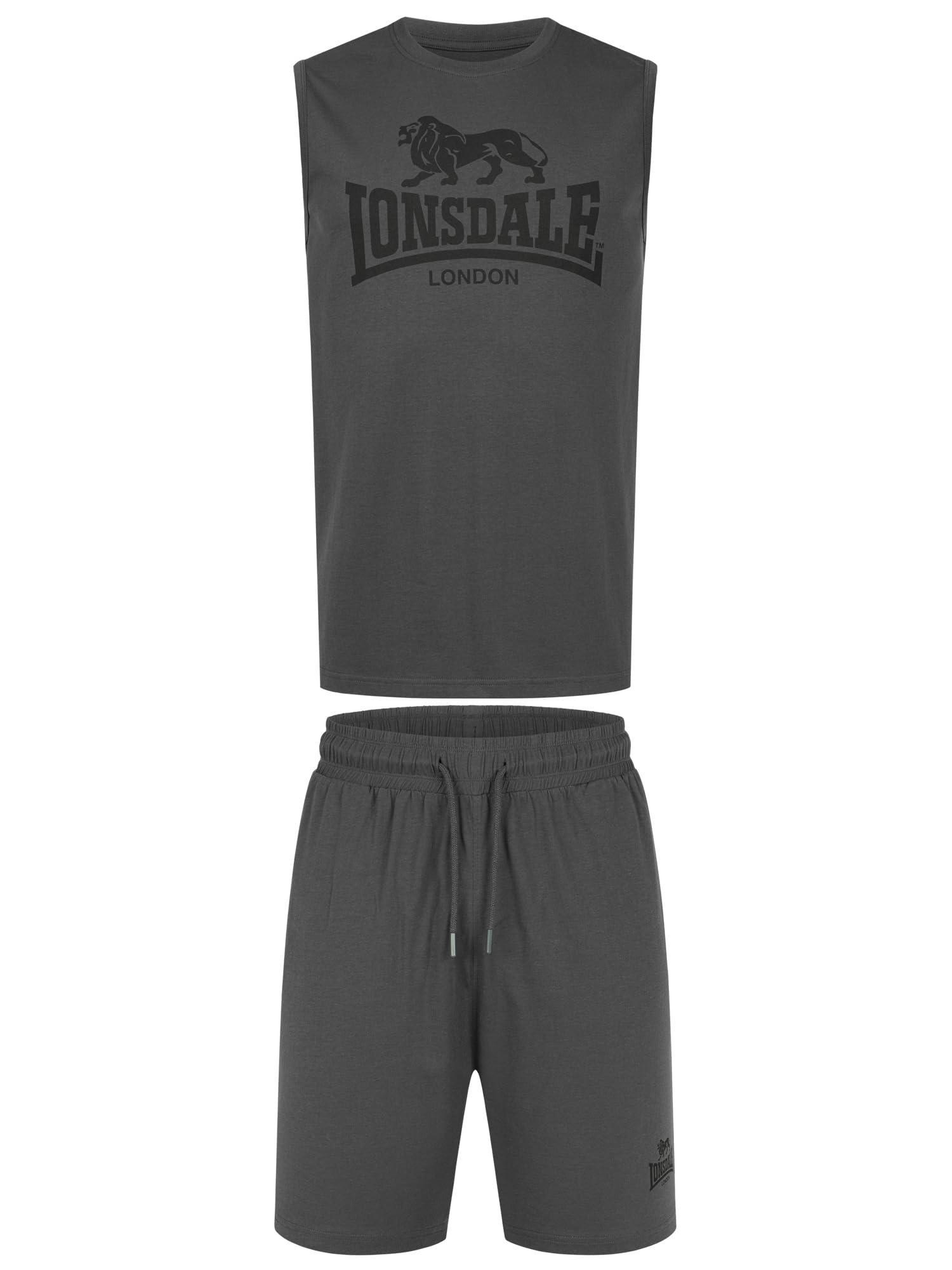 Lonsdale Herren Ärmelloses T-shirt & Shorts Set Normale Passform Allanton Ensemble t-shirt et short sans manches pour homme, coupe normale, Allanton Homme (lot de 1)