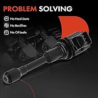 Vista 7 de A-Premium Paquete de bobinas de encendido del motor compatible con Nissan Versa 2012-2019, Versa Note 2014-2019, 1.6L 1.8L