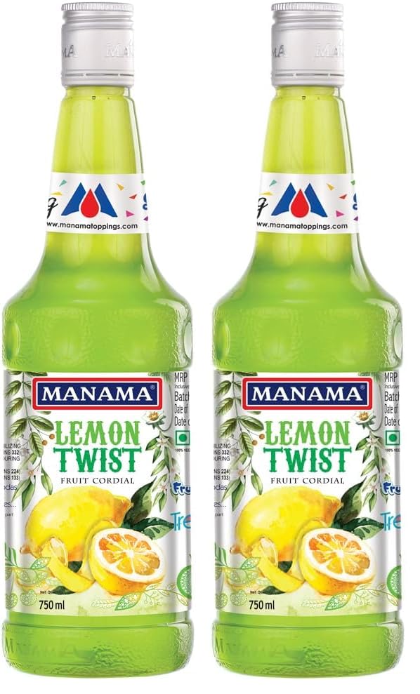 Manama Lemon Syrup 750ML Mixer for Mocktails, Cocktails, Drinks, Juices, Beverages | Non Alcoholic Mix (Pack of 2)-image-4