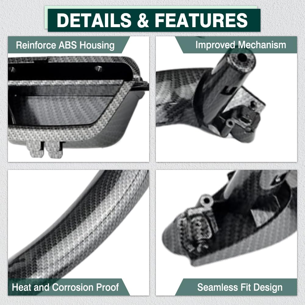 Poignée de porte intérieure de voiture - Garniture intérieure de rechange compatible avec BMW X3 F25 X4 F26 2010-2017 51417250307 51419209216 - Modèles d'entraînement à poignée gauche