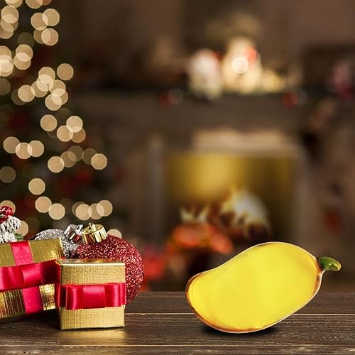Miniatura 4 de JOONOR Figura de mango de cristal pisapapeles de fruta de mango de cristal figuras coleccionables, arte Fengshui, decoración de mesa para el hogar,