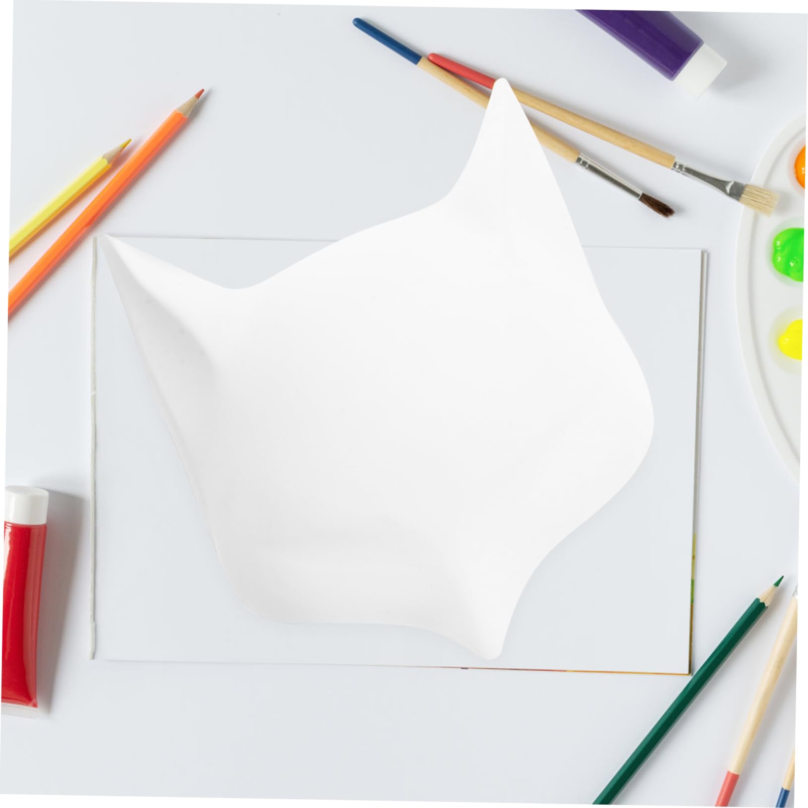 YARNOW 16 Maschere Bianche da Dipingere per Halloween Maschere Vuote Diy Volpe e Coniglio PVC Non Dipinte per e Cosplay