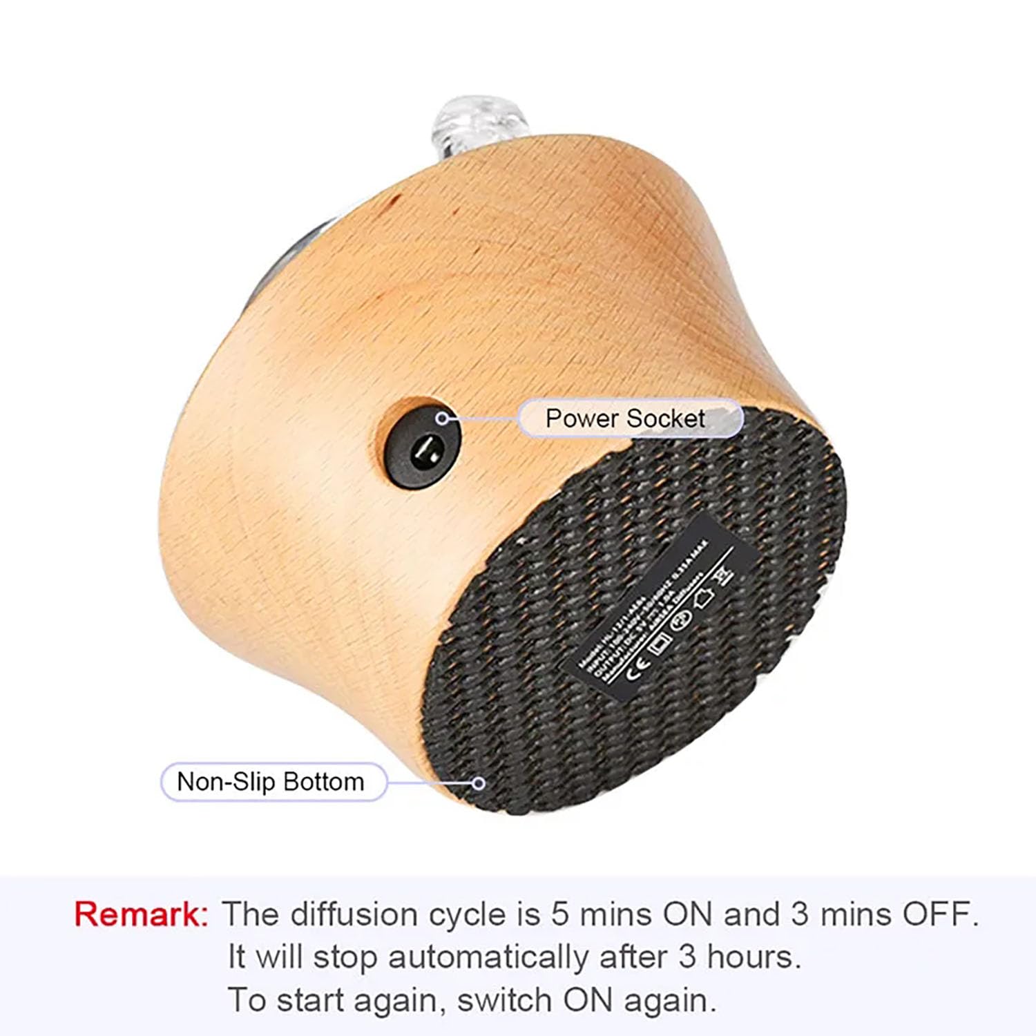 Diffusore Oli Essenziali Senza Acqua Legno Massello di Vetro Fatto a Mano Tecnologia Ad Aria Fredda Livello Professionale per Camera da Letto L'Ufficio Yoga Spa