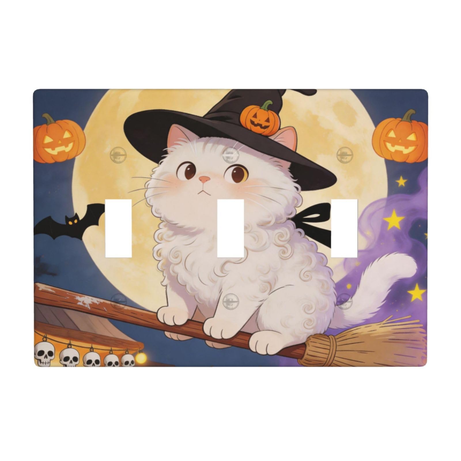 Beautiful cat 3 Gang Switch Plate Cover-Unbreakable Polycarbonate Wall Plate, Heat Resistant Toggle Switch Decor for Home
