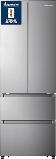 Fridgemaster MF70450ES French Door Fridge Freezer 485L, Total No Frost, Silver, 69.4D...