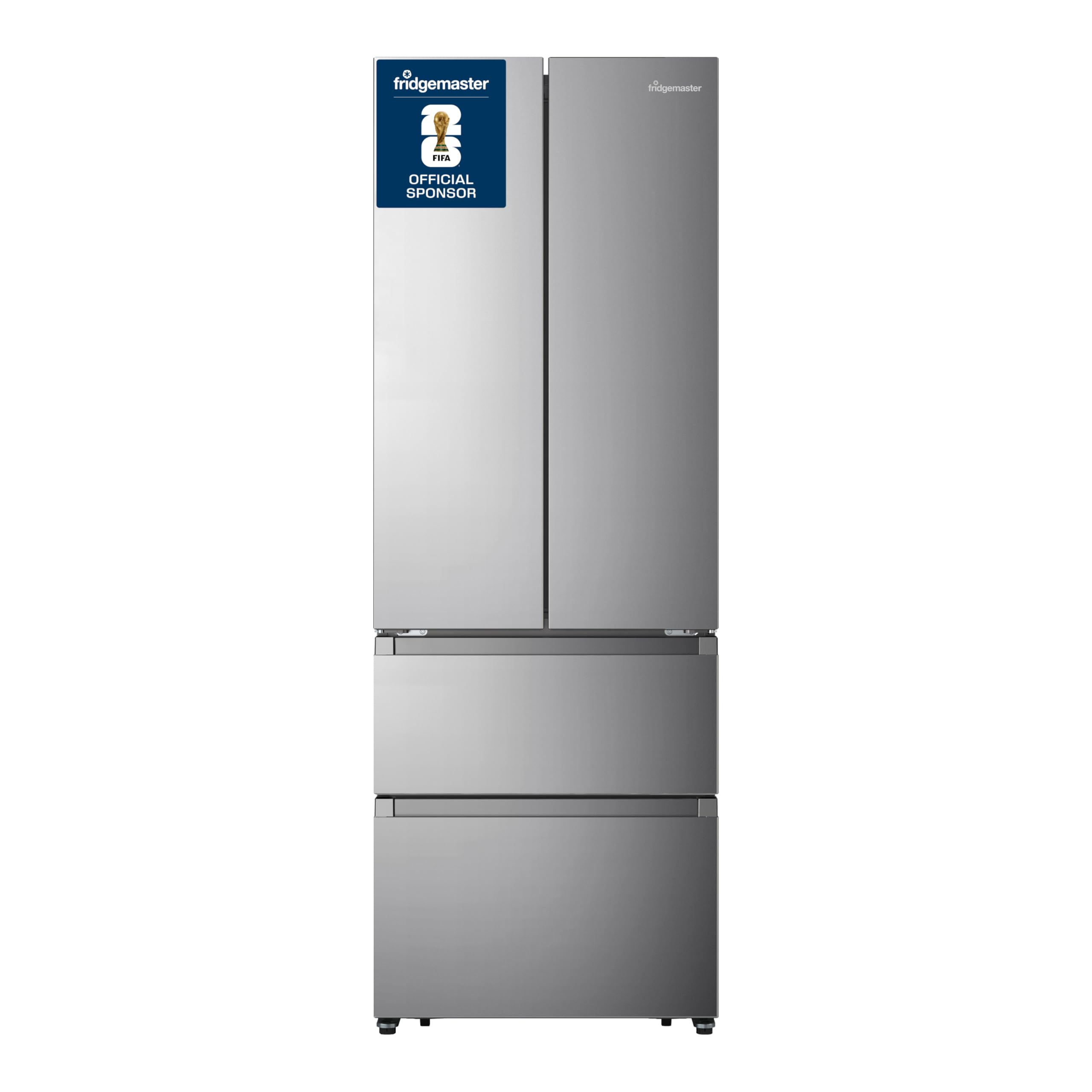 Fridgemaster MF70450ES French Door Fridge Freezer 485L, Total No Frost, Silver, 69.4D x 70.4W x 200H cm, E Rated - 1