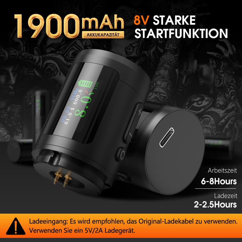 Ambition Ninja Ultra Wireless Tattoo Machine, Rotary Tattoo