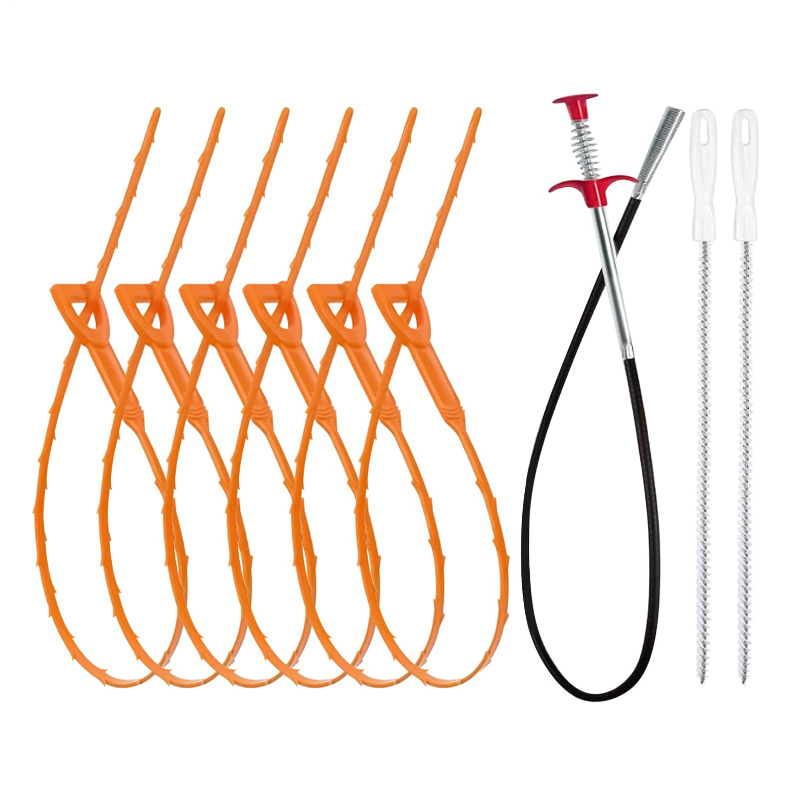 Limpieza de desagües en el baño familiar con el set de serpientes atrapapelo para duchas y lavabos