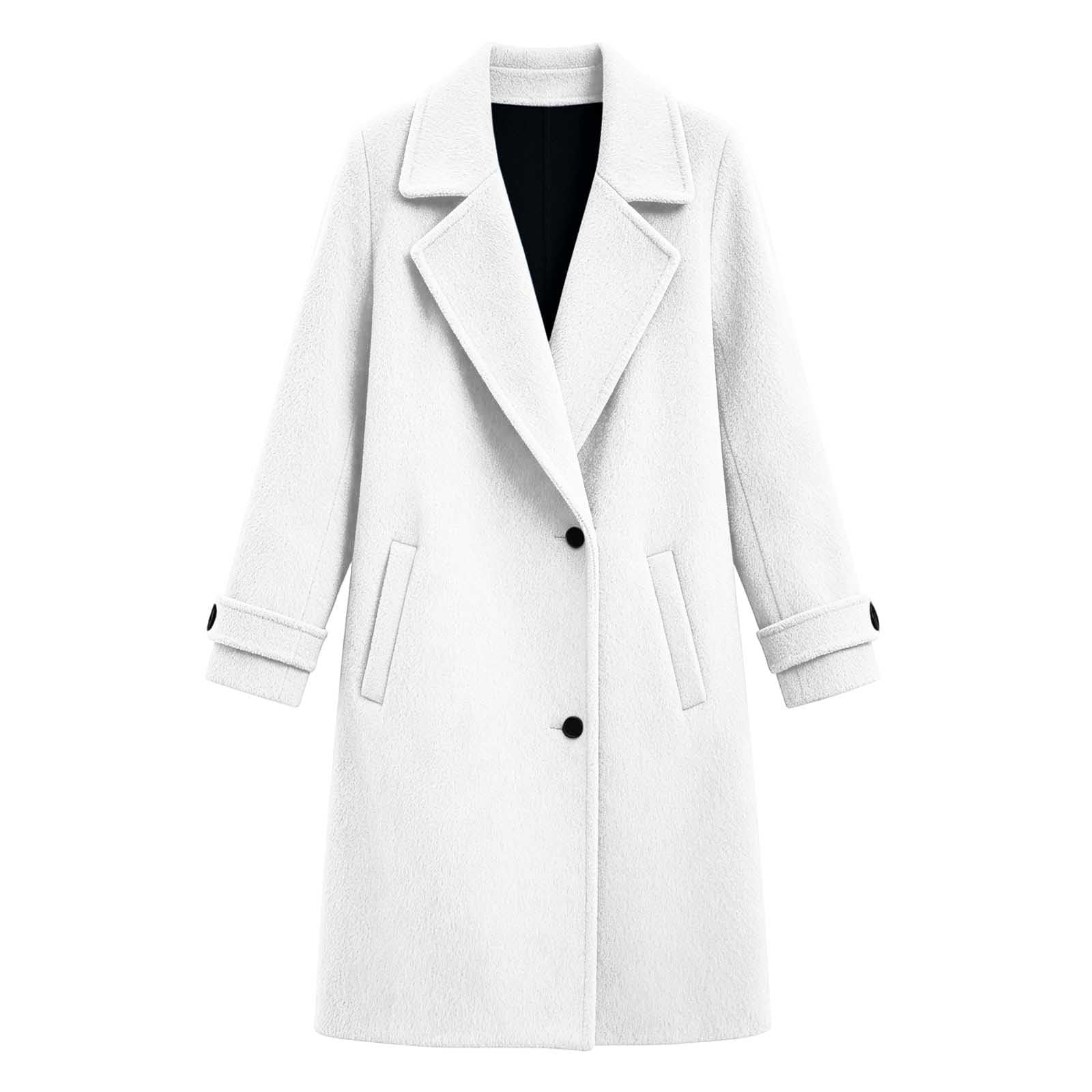 Cappotto Donna Caldo Lungo Invernale Elegante Lana Monopetto Leggero Giacca
