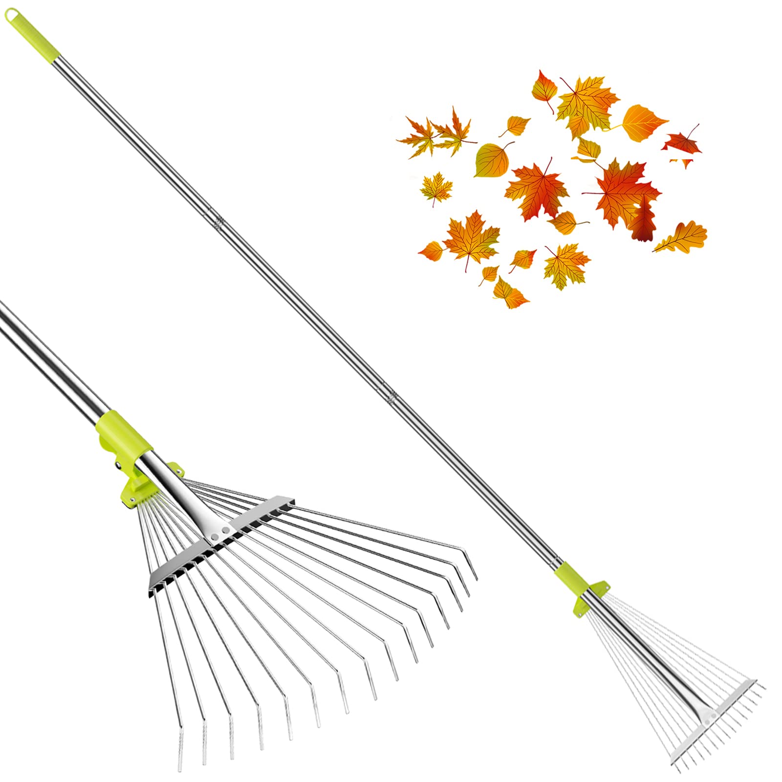 Buy Garden Rake for Leaves, Metal Rakes for Lawns Heavy Duty, 30 to 75