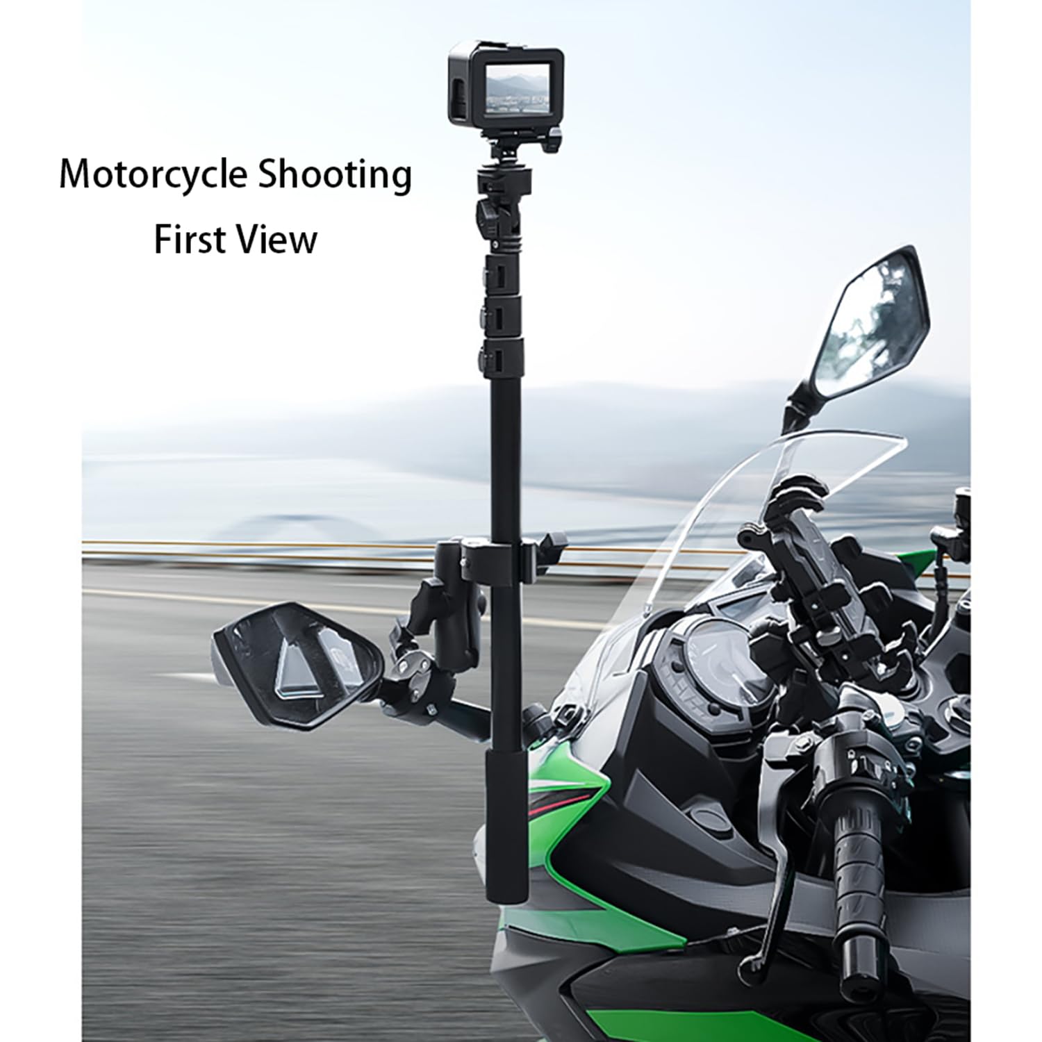 Accessori Per Insta 360 x4,Per Insta 360 x3 Kit Moto,Supporto Per Videocamera,Rotazione Di 360 Gradi,Doppio Morsetto,Alluminio,Doppia Stabilità,Per Insta360 x5,x4,x3,x2,Per One Rs,Per Ace,Ace Pro
