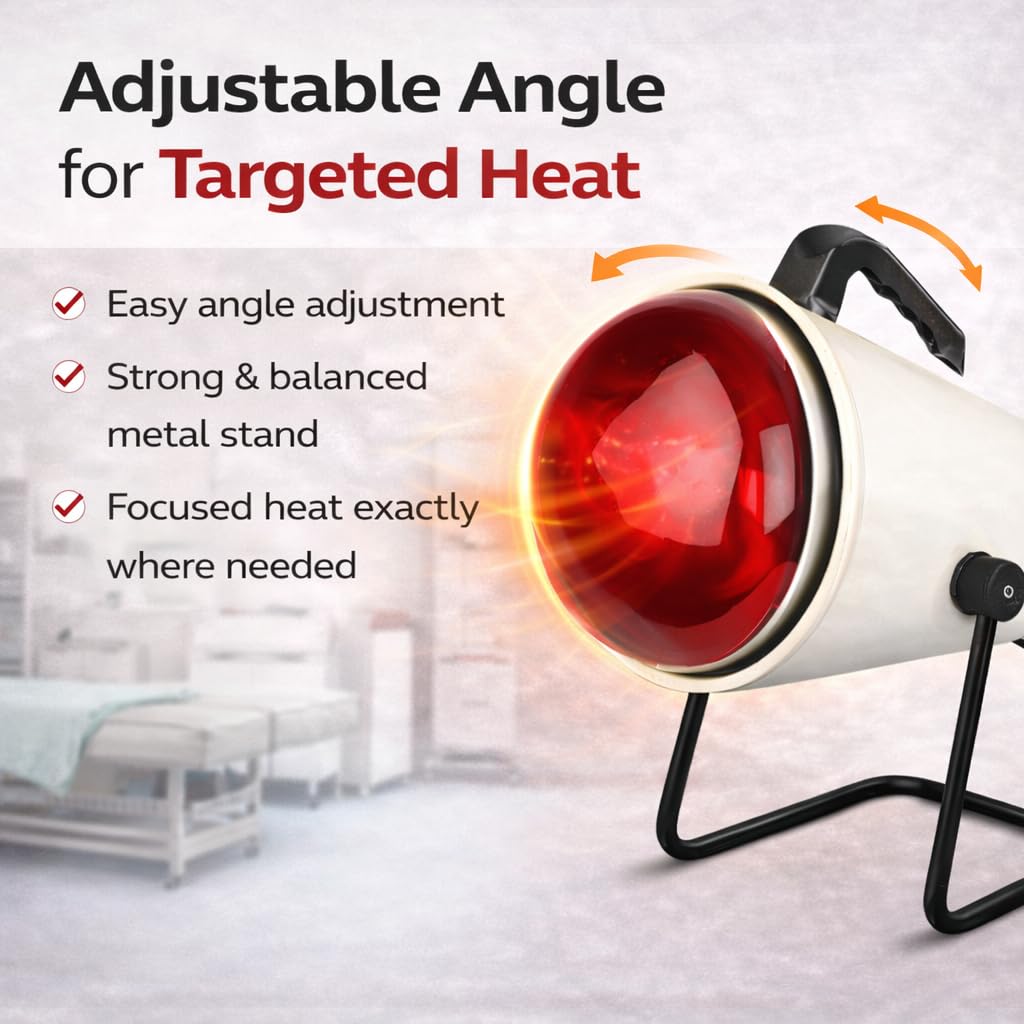 Care Of India Infrared Heat Lamp for Body Pain Relief, Heat Therapy Treatment, Swelling Relief, Red 2