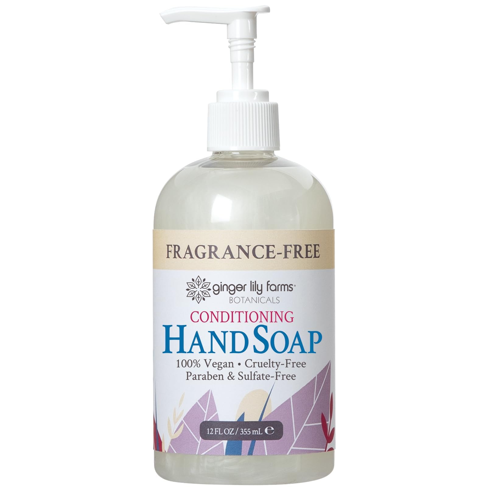 Ginger Lily Farms Botanicals All-Purpose Liquid Hand Soap, 100% Vegan & Cruelty-Free, Fragrance-Free, 12 fl oz