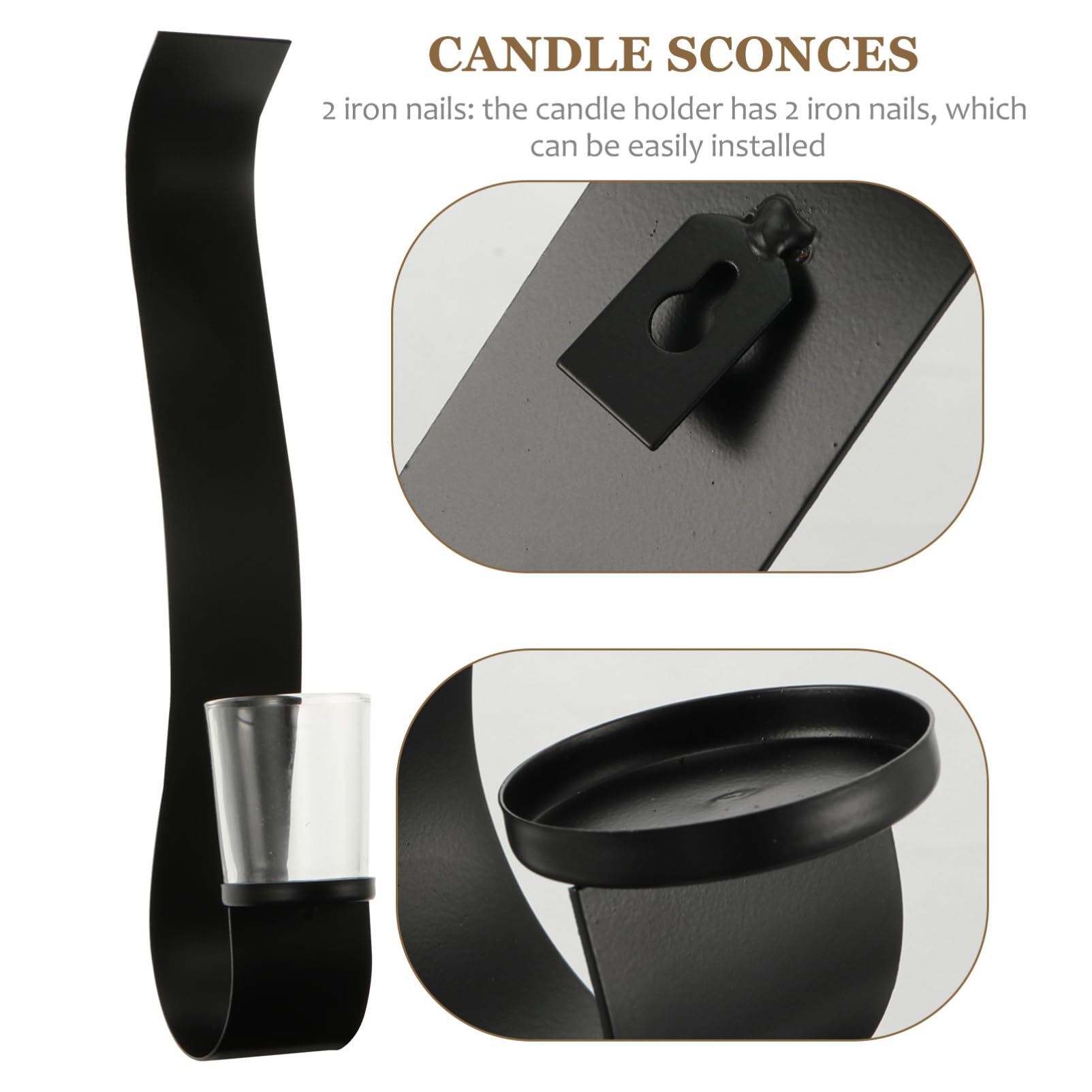 VINTORKY Vertical Wall Candle Holder Small Wall Decor Vintage Sconce for Taper Tealight Candles