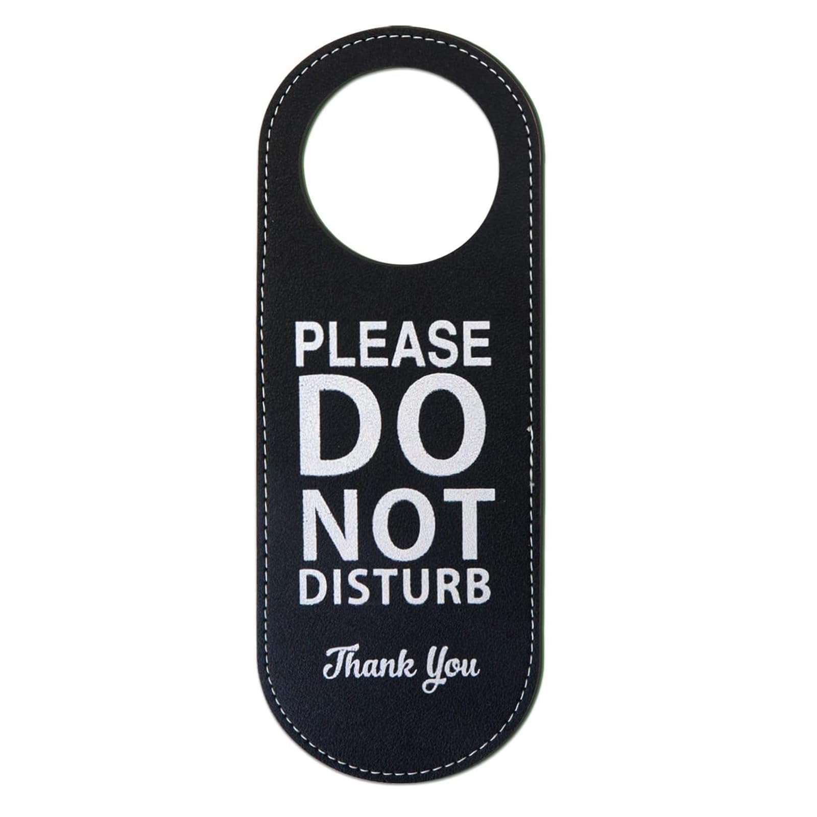 Do Not Disturb Door Sign, Do Not Disturb Sign, PU Leather Double Sided Door Knob Privacy Sign, Do Not Disturb Door Hanger Sign, Door Knob Hanging Hanger for Using in Office Home Hotel