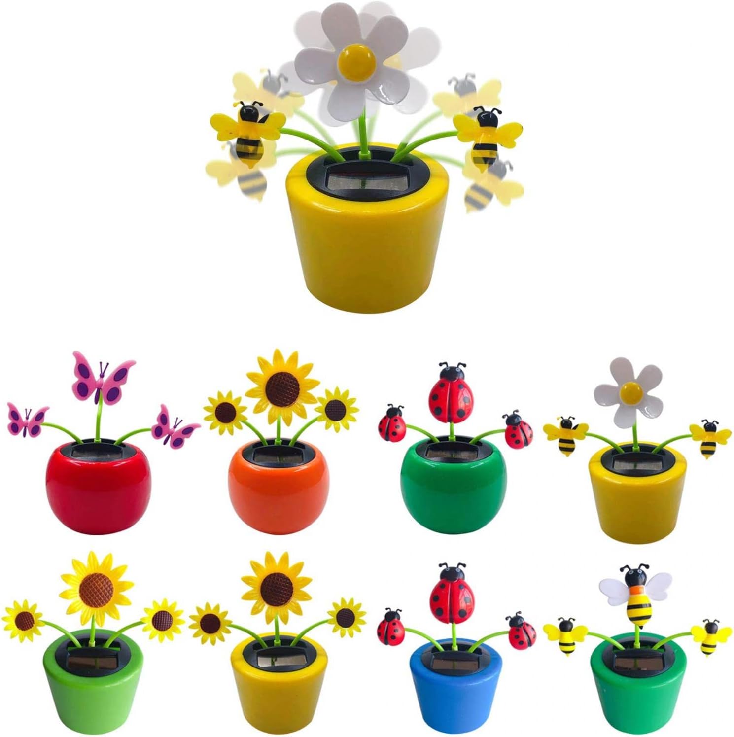 Aoyuexi Solar Swinging Dancing Solar Toys,8 Styles Solar Dancing Sunflower, Bee