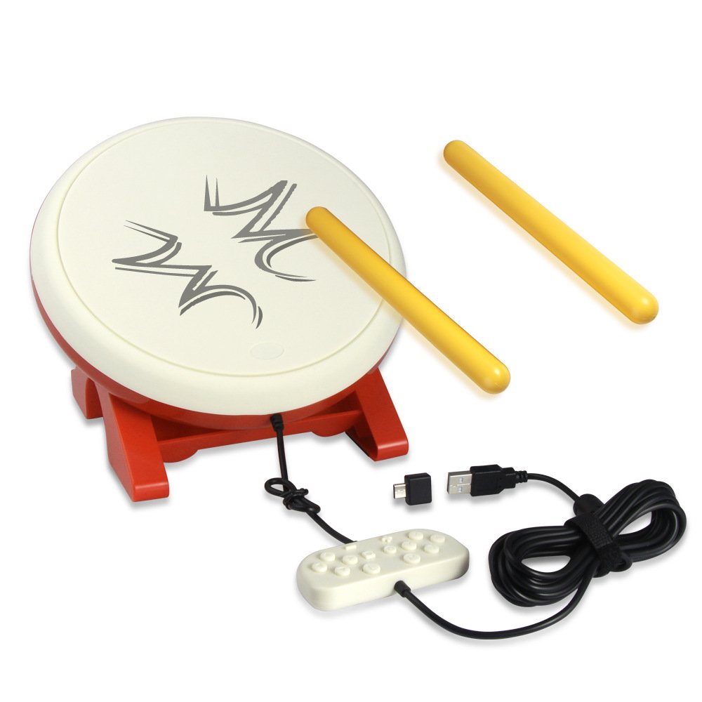 OSTENT Tamburo Controllore Bacchette Strumento Tradizionale Giapponese per Nintendo Switch Console Taiko No Tatsujin Master Videogiochi
