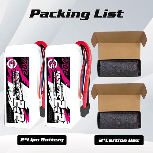 Miniatura 6 de CNHL 4S Lipo Battery 2200mAh 70C 14.8V Funda suave con enchufe XT60 para RC coche, avión, camión, barco, heli, avión Drone (paquete de 2)