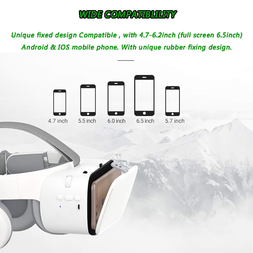 Occhiali Video 3D VR, Cuffie per Realtà Virtuale HD con Gamepad, Occhiali VR per TV, Film E Videogiochi Compatibili con iOS, Telefoni Android