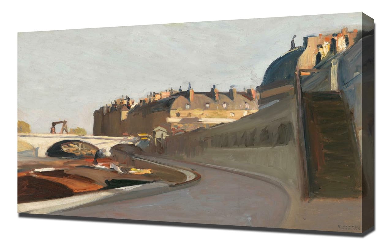 Edward Hopper Le Quai des Grands Augustins - Leinwandbild - Leinwanddruck auf Holzrahmen - Perfektes Bild für Wanddekoration