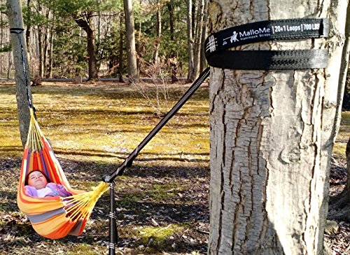 Mallome FBA_XLHSTRAPS Xl Hammock Straps - Hammock Tree Straps Set 2000+ Lbs Heavy Duty 40 Loops & 100% No Stretch Suspension System Kit thumb #3