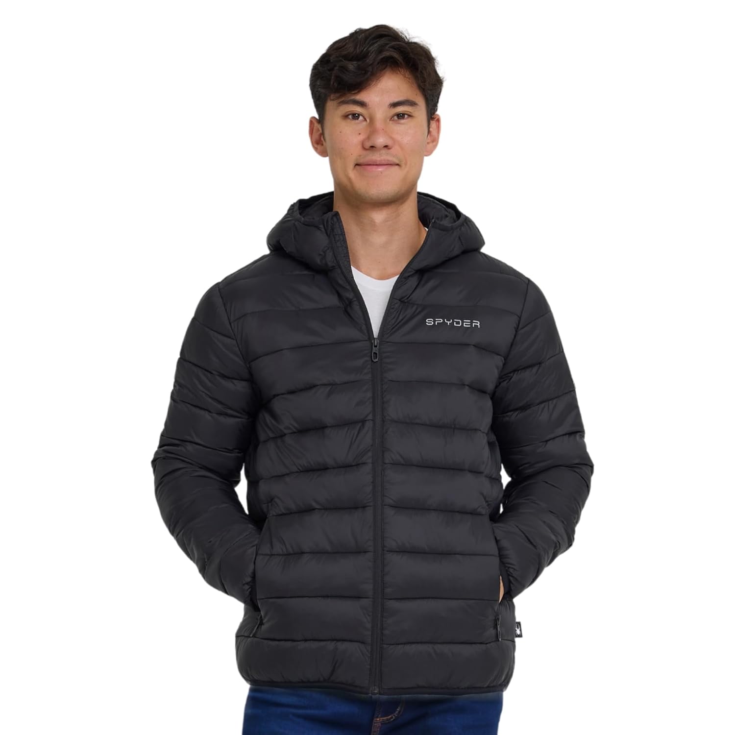 Spyder Packable Puffer Jacket Men with Hood Lightweight Winter Jackets for Men